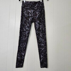 Athleta Leggings Women’s Small Black Gray Printed High Rise Athletic Yoga